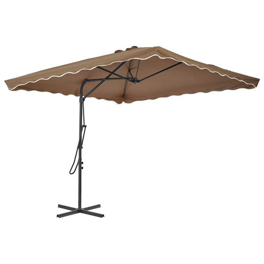 Parasol met stalen paal 250x250 cm taupe is nu te koop bij PeponiXL, paradijselijk wonen!