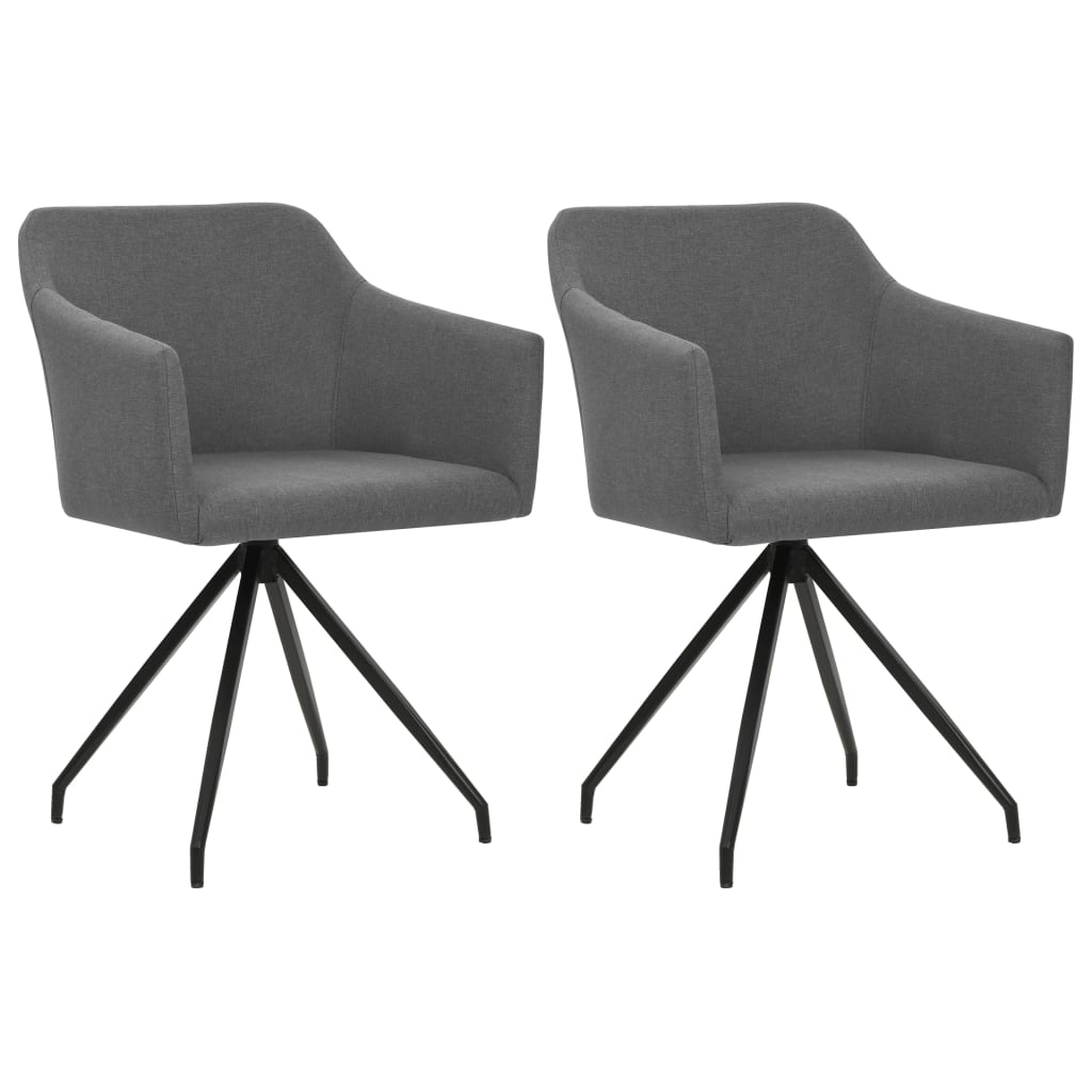 Eetkamerstoelen draaibaar 2 st stof lichtgrijs is nu te koop bij PeponiXL, paradijselijk wonen!
