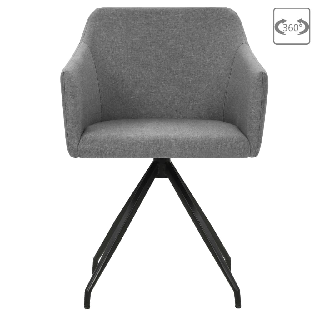 Eetkamerstoelen draaibaar 2 st stof lichtgrijs is nu te koop bij PeponiXL, paradijselijk wonen!