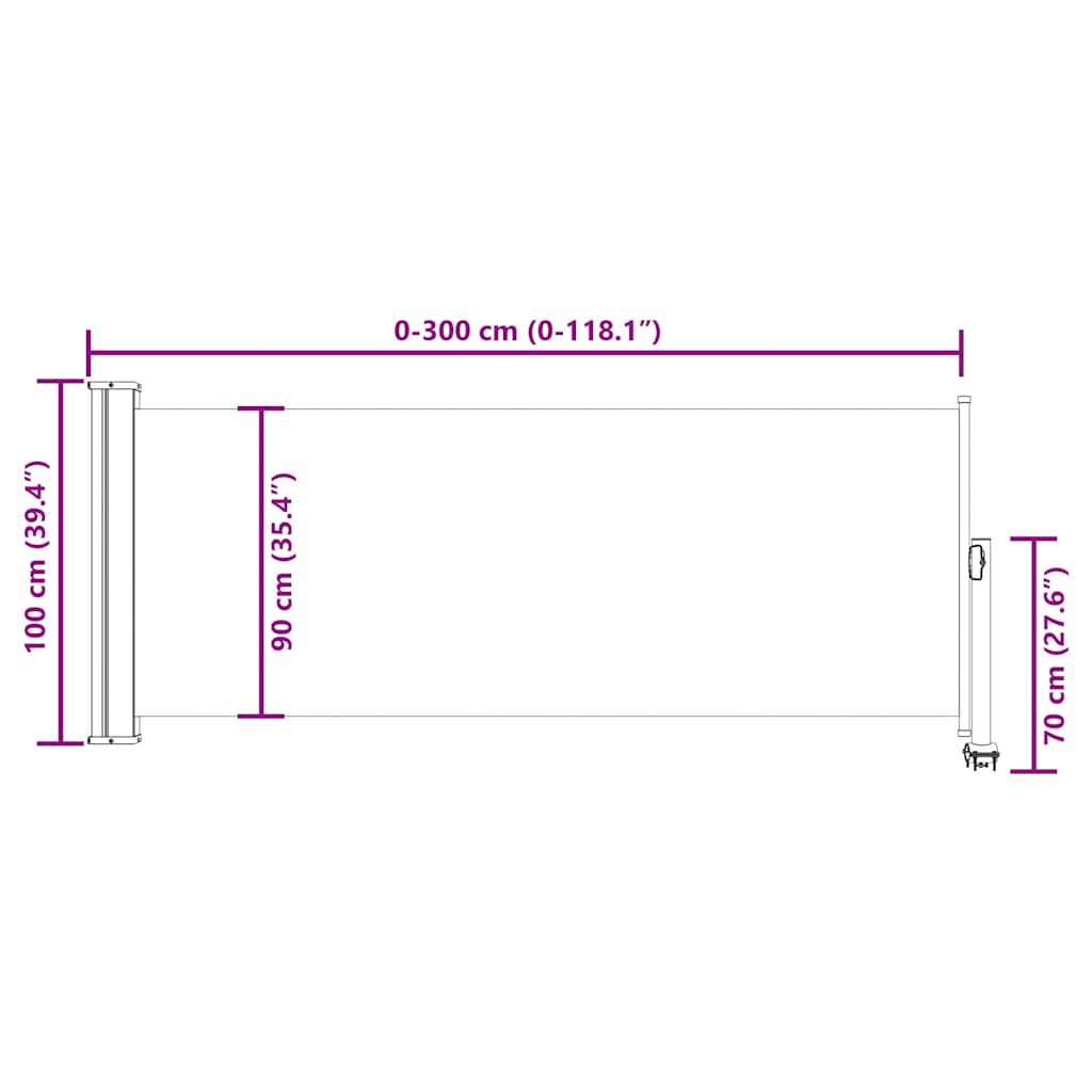 Tuinscherm uittrekbaar 100x300 cm zwart is nu te koop bij PeponiXL, paradijselijk wonen!
