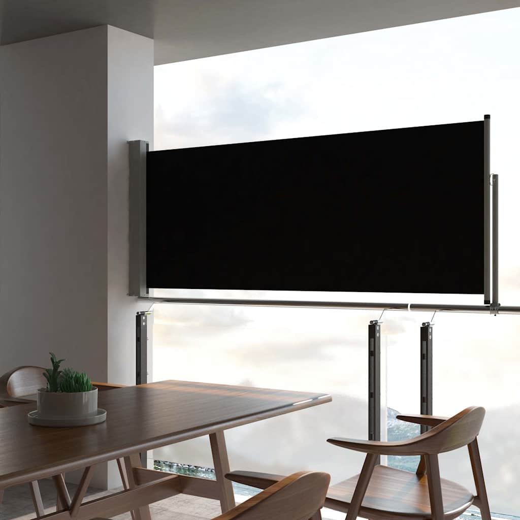 Tuinscherm uittrekbaar 100x300 cm zwart is nu te koop bij PeponiXL, paradijselijk wonen!