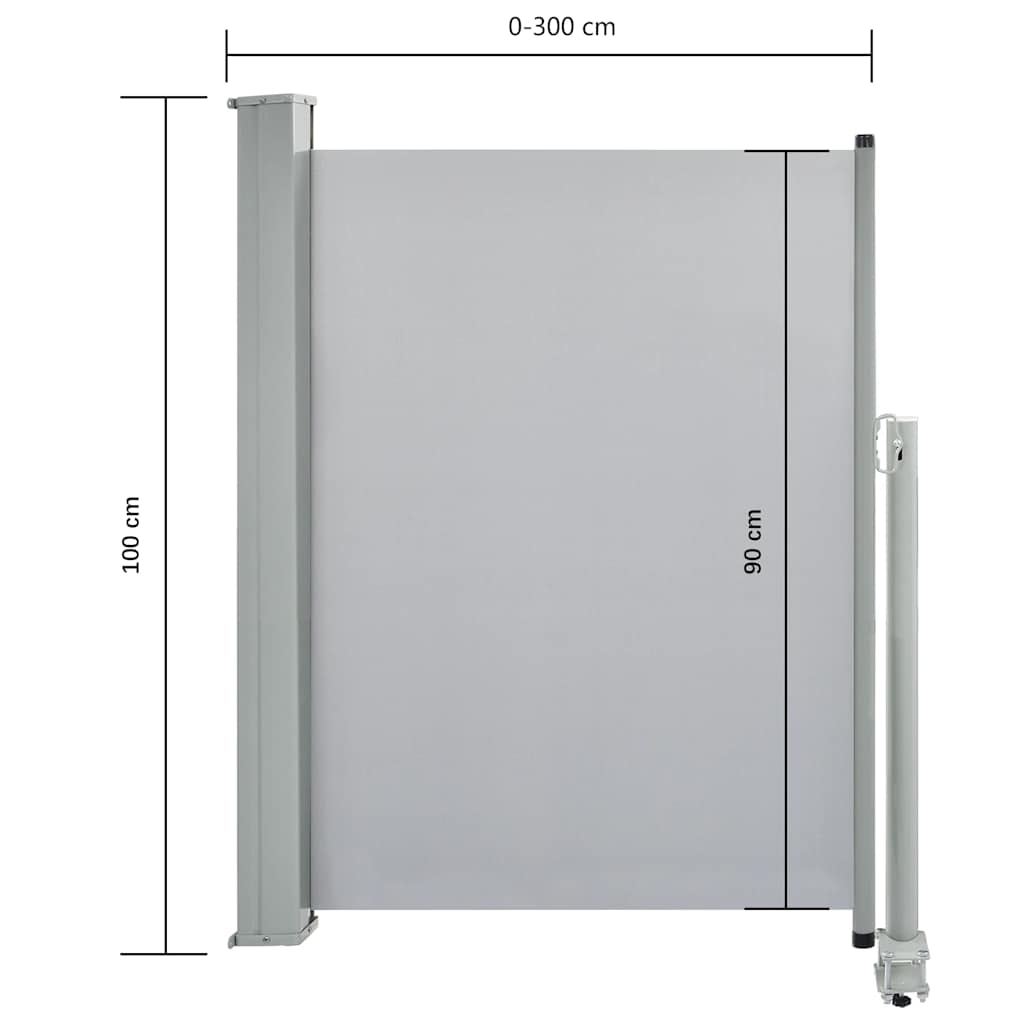 Tuinscherm uittrekbaar 100x300 cm grijs is nu te koop bij PeponiXL, paradijselijk wonen!