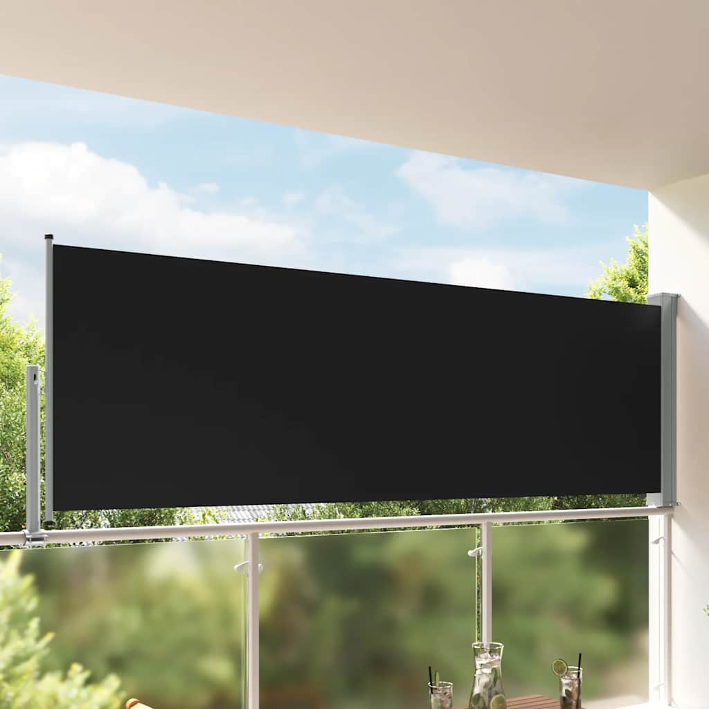 Tuinscherm uittrekbaar 120x300 cm zwart is nu te koop bij PeponiXL, paradijselijk wonen!
