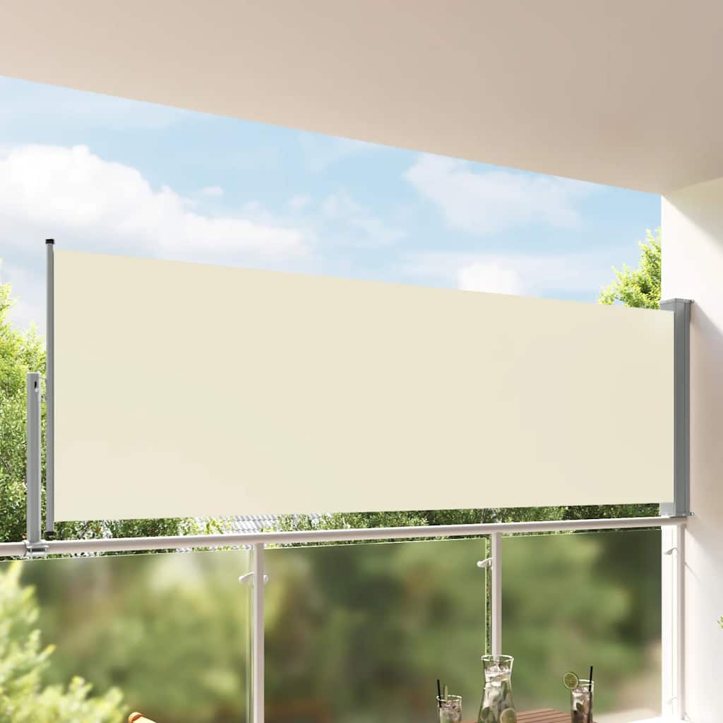 Tuinscherm uittrekbaar 120x300 cm crèmekleurig is nu te koop bij PeponiXL, paradijselijk wonen!