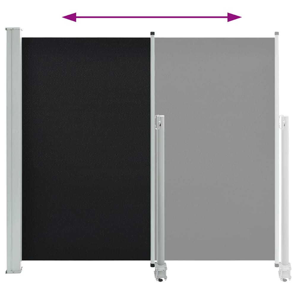 Tuinscherm uittrekbaar 140x300 cm zwart is nu te koop bij PeponiXL, paradijselijk wonen!