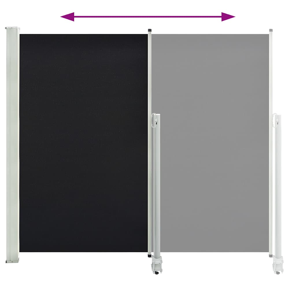 Tuinscherm uittrekbaar 160x300 cm zwart is nu te koop bij PeponiXL, paradijselijk wonen!
