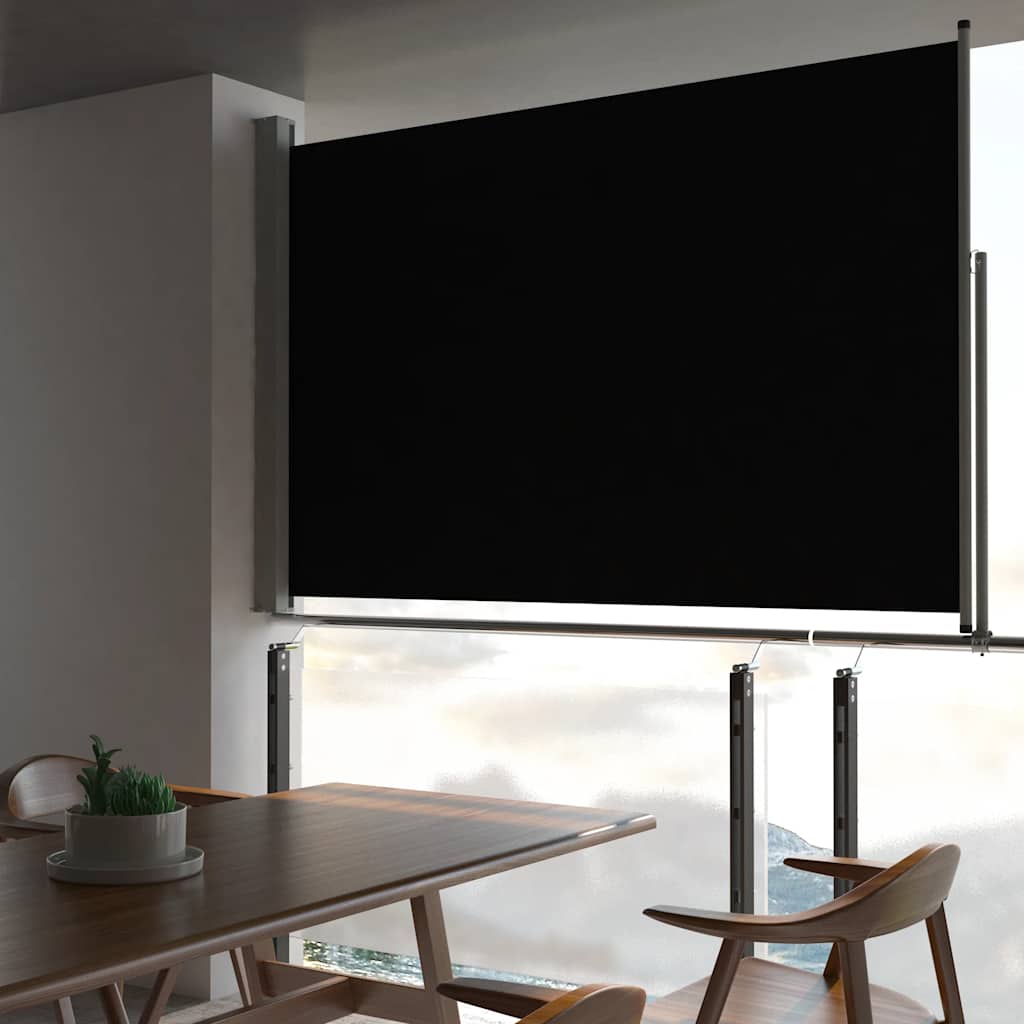 Tuinscherm uittrekbaar 160x300 cm zwart is nu te koop bij PeponiXL, paradijselijk wonen!