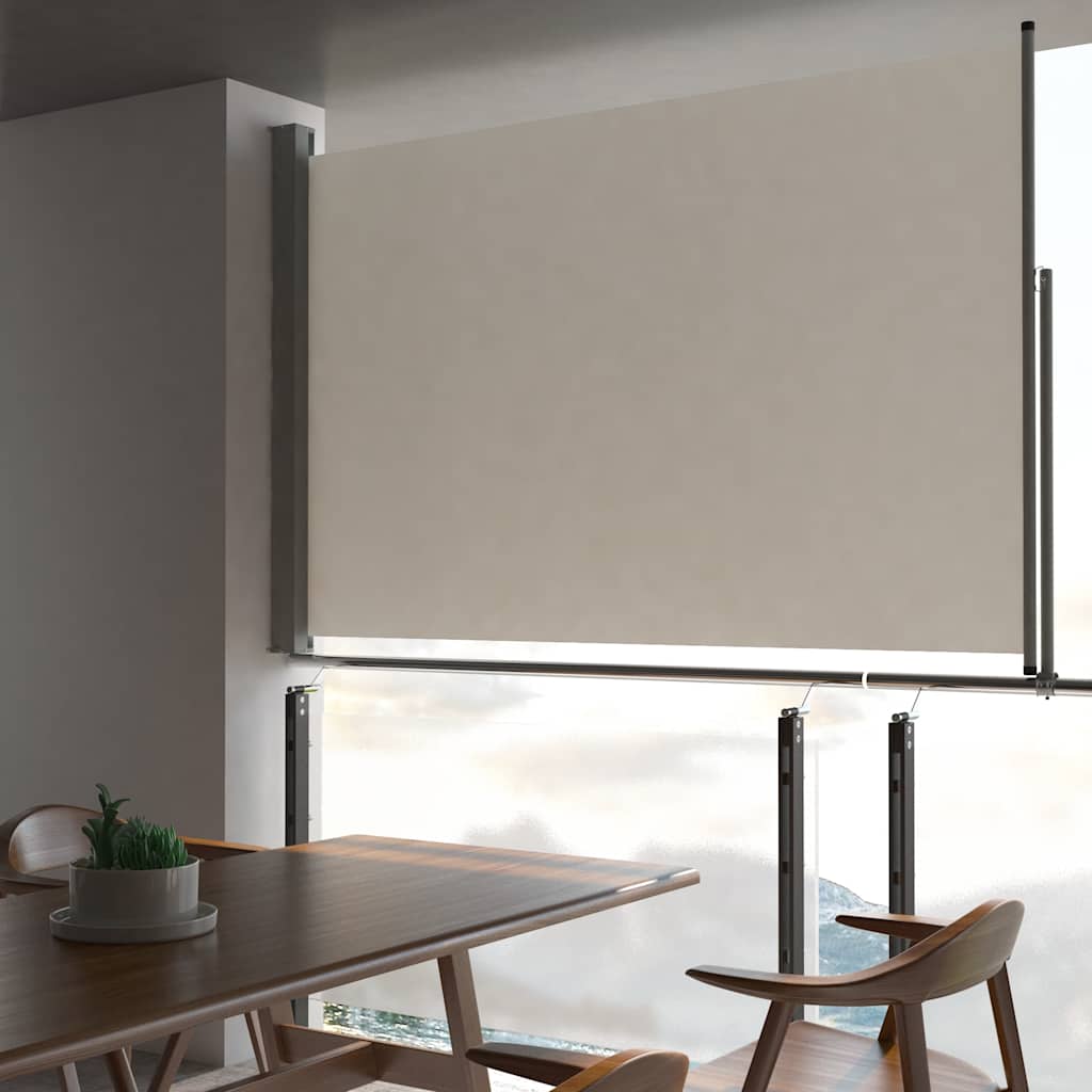 Tuinscherm uittrekbaar 160x300 cm crèmekleurig is nu te koop bij PeponiXL, paradijselijk wonen!