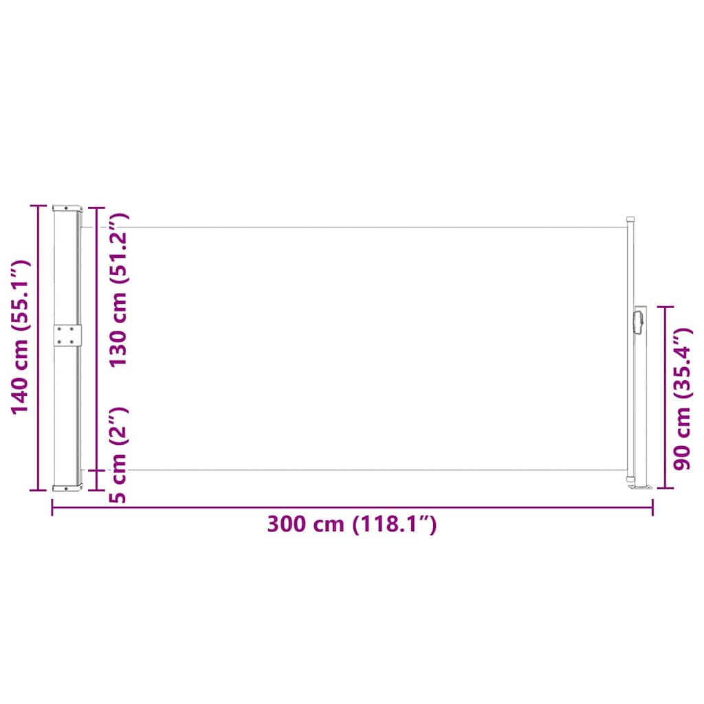 Windscherm uittrekbaar 140x300 cm bruin is nu te koop bij PeponiXL, paradijselijk wonen!