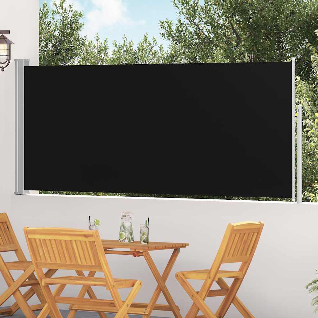 Windscherm uittrekbaar 120x300 cm zwart is nu te koop bij PeponiXL, paradijselijk wonen!