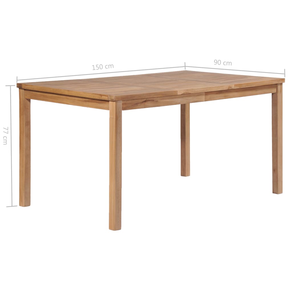 Tuintafel 150x90x77 cm massief teakhout is nu te koop bij PeponiXL, paradijselijk wonen!