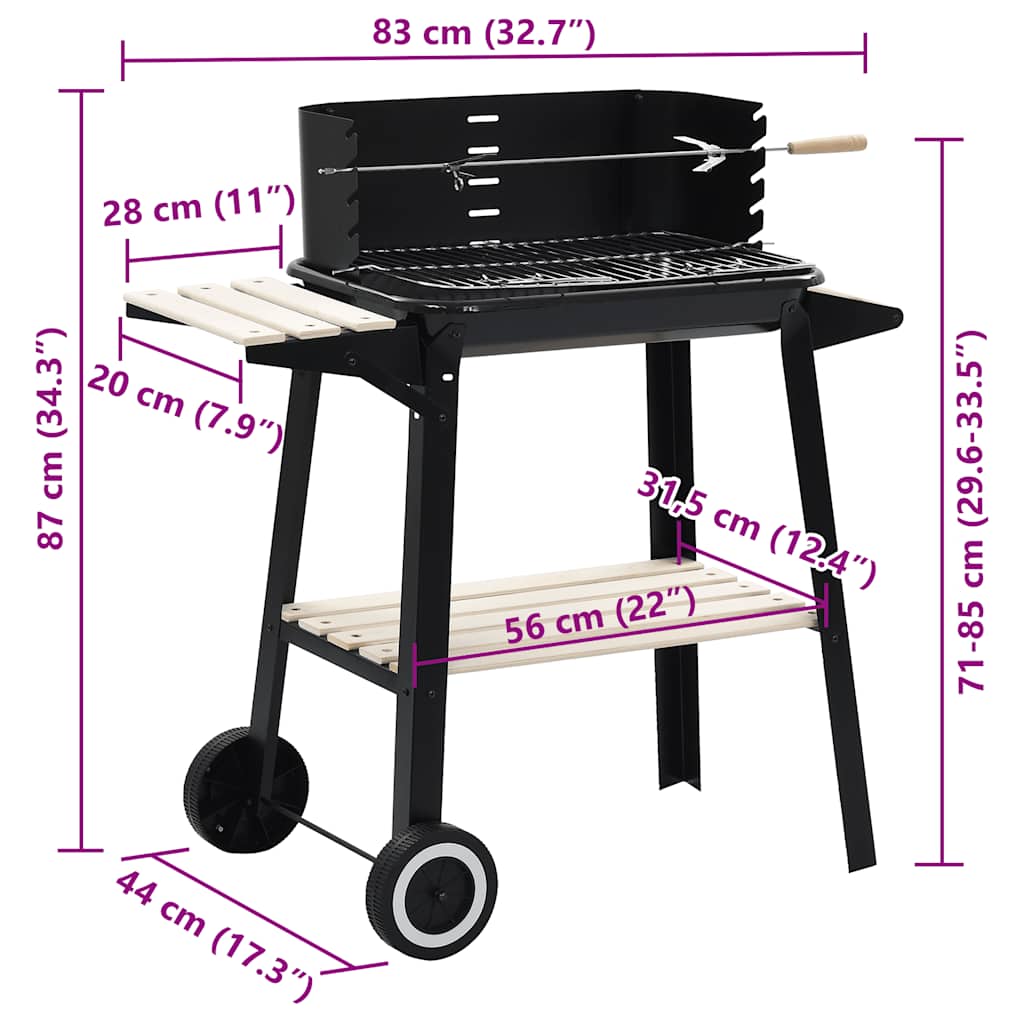 Houtskoolbarbecue staand met wieltjes is nu te koop bij PeponiXL, paradijselijk wonen!