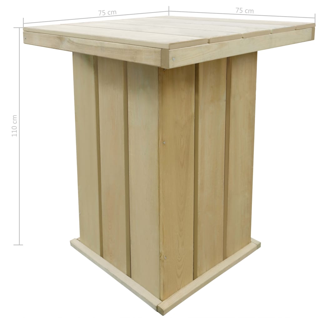 Bartafel 75x75x110 cm geïmpregneerd grenenhout is nu te koop bij PeponiXL, paradijselijk wonen!
