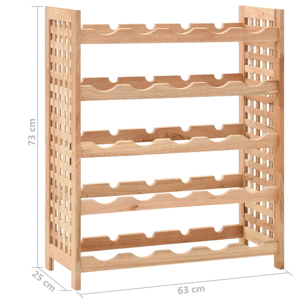 Wijnrek voor 25 flessen 63x25x73 cm massief walnotenhout is nu te koop bij PeponiXL, paradijselijk wonen!