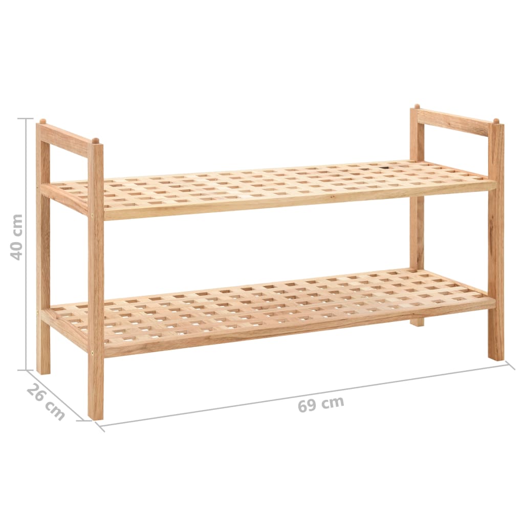Schoenenrek 69x26x40 cm massief walnotenhout is nu te koop bij PeponiXL, paradijselijk wonen!