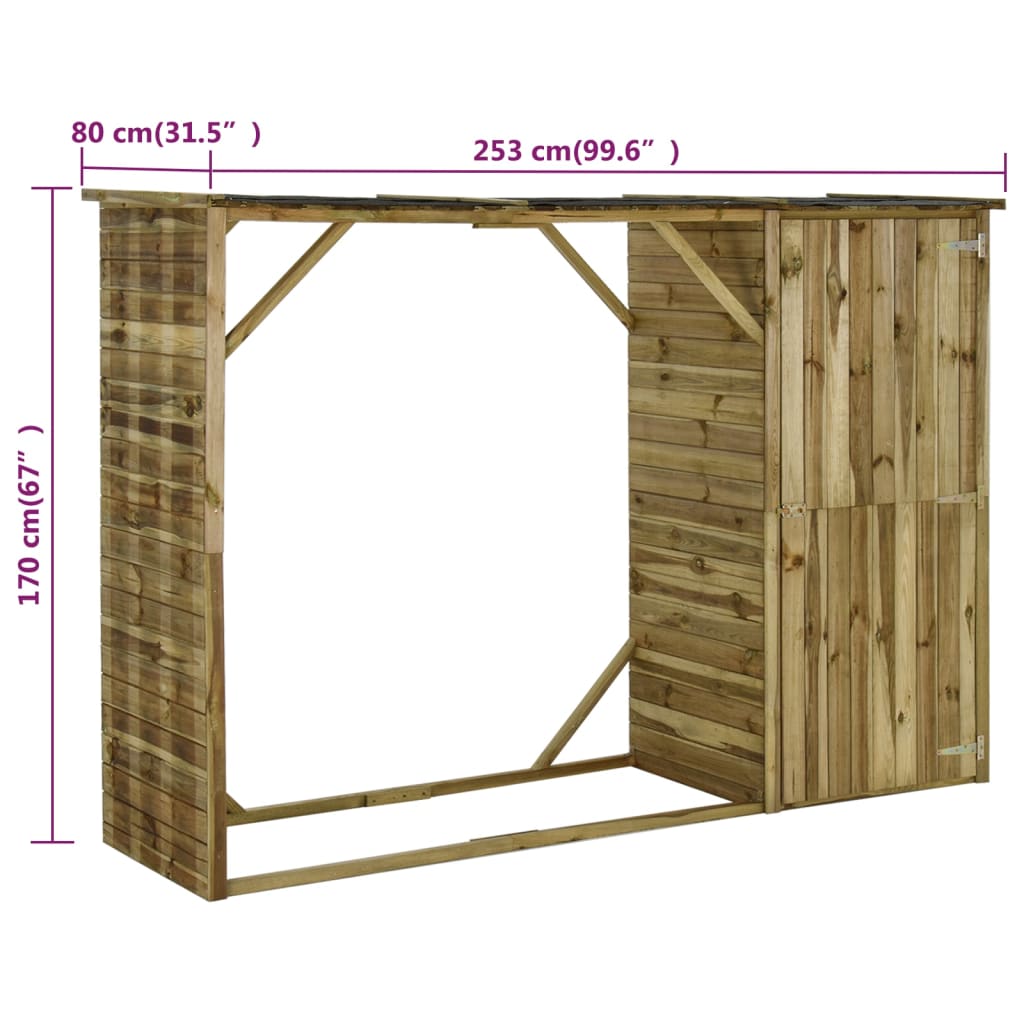 Tuinschuur 253x80x170 cm grenenhout is nu te koop bij PeponiXL, paradijselijk wonen!