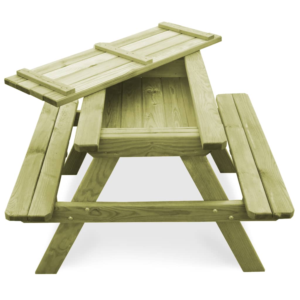 Picknicktafel met banken 90x90x58 cm geïmpregneerd grenenhout is nu te koop bij PeponiXL, paradijselijk wonen!