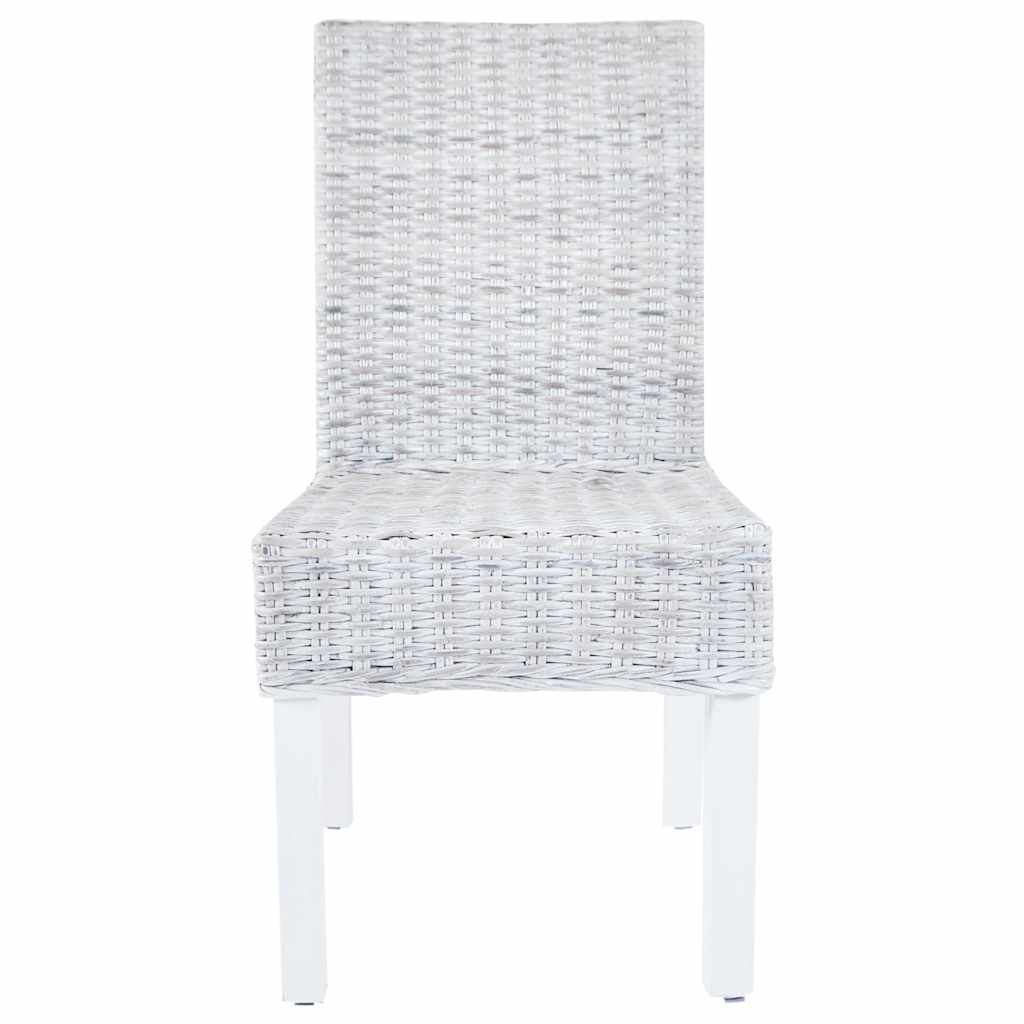 Eetkamerstoelen 4 st kubu rattan en mangohout wit is nu te koop bij PeponiXL, paradijselijk wonen!