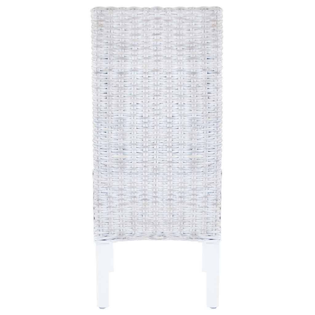 Eetkamerstoelen 4 st kubu rattan en mangohout wit is nu te koop bij PeponiXL, paradijselijk wonen!