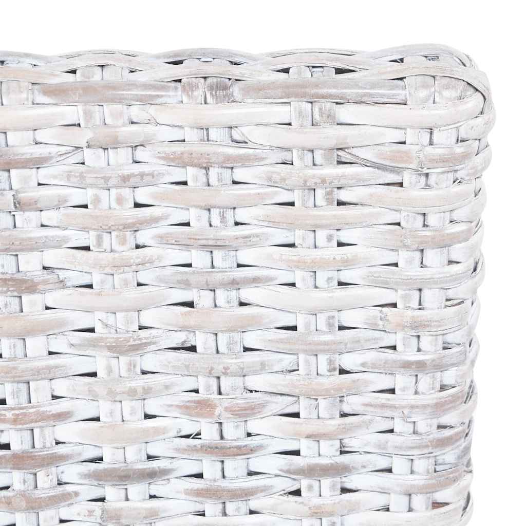 Eetkamerstoelen 4 st kubu rattan en mangohout wit is nu te koop bij PeponiXL, paradijselijk wonen!