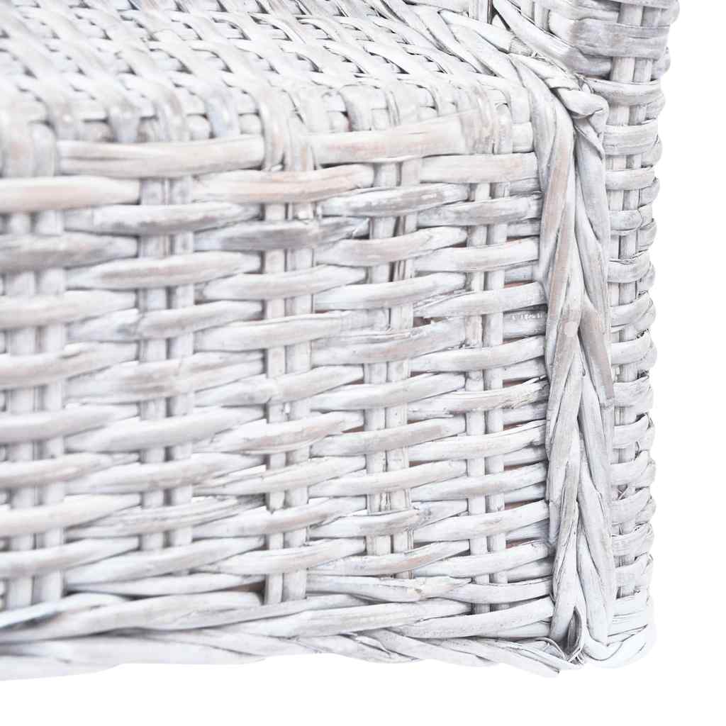 Eetkamerstoelen 4 st kubu rattan en mangohout wit is nu te koop bij PeponiXL, paradijselijk wonen!