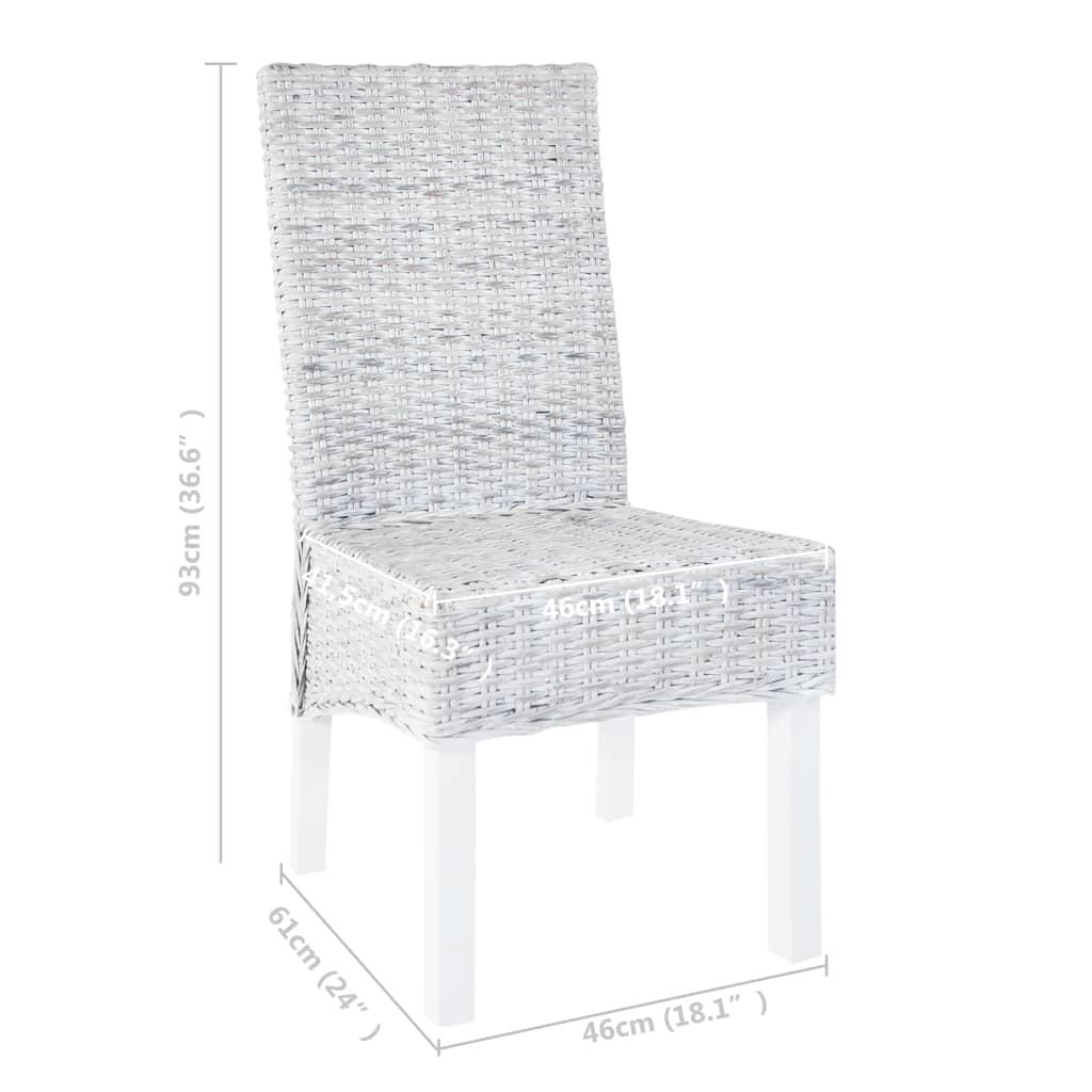 Eetkamerstoelen 6 st kubu rattan en mangohout lichtbruin is nu te koop bij PeponiXL, paradijselijk wonen!