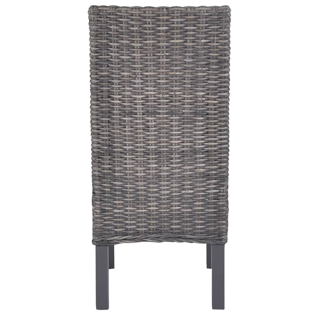 Eetkamerstoelen 4 st kubu rattan en mangohout bruin is nu te koop bij PeponiXL, paradijselijk wonen!
