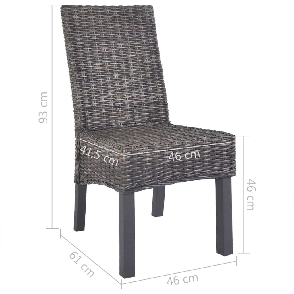 Eetkamerstoelen 4 st kubu rattan en mangohout bruin is nu te koop bij PeponiXL, paradijselijk wonen!