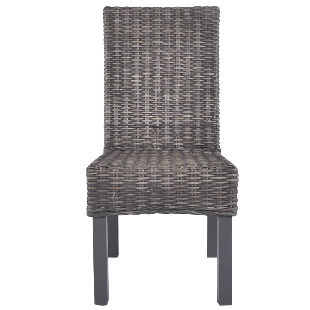 Eetkamerstoelen 6 st kubu rattan en mangohout bruin is nu te koop bij PeponiXL, paradijselijk wonen!