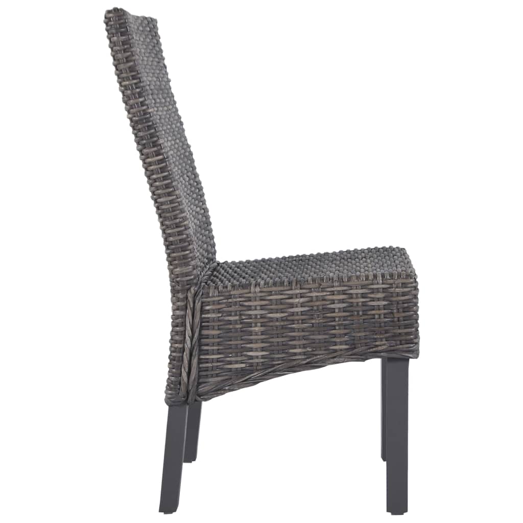 Eetkamerstoelen 6 st kubu rattan en mangohout bruin is nu te koop bij PeponiXL, paradijselijk wonen!