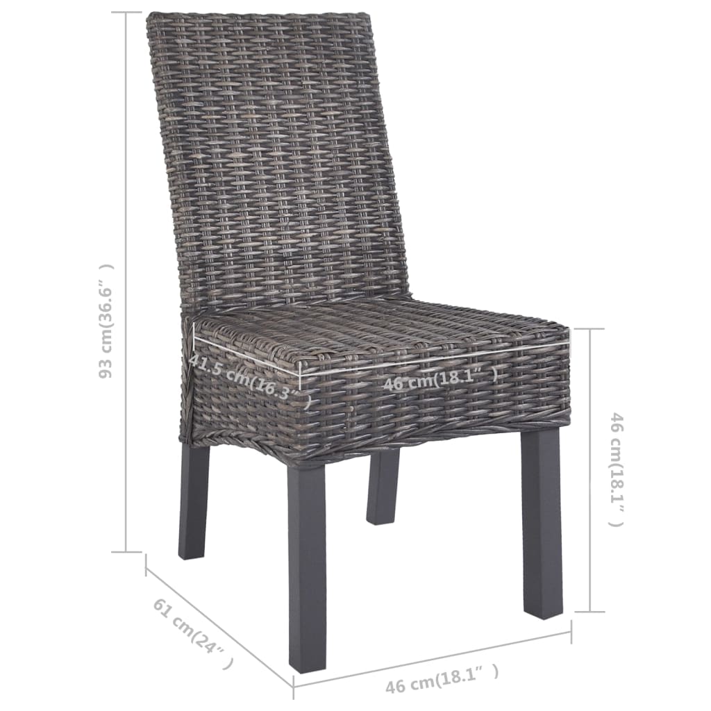 Eetkamerstoelen 6 st kubu rattan en mangohout bruin is nu te koop bij PeponiXL, paradijselijk wonen!