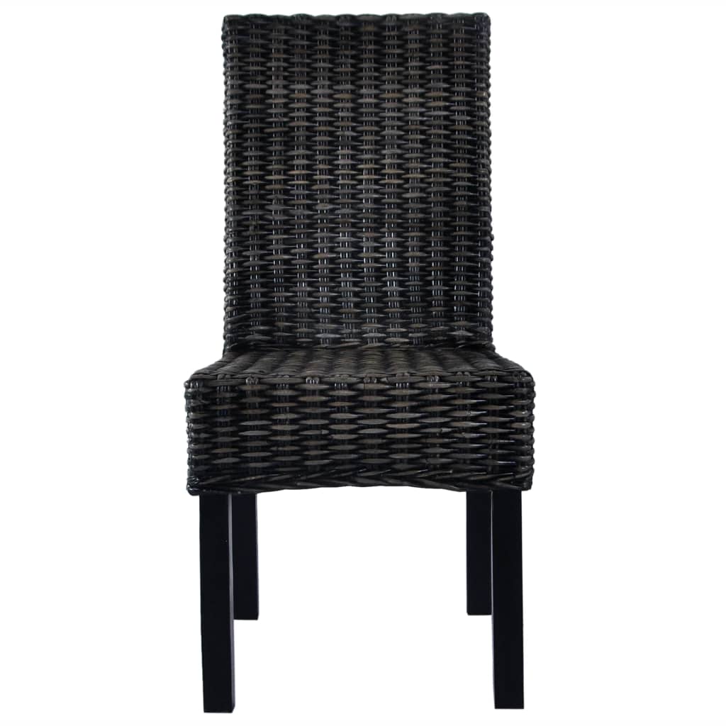 Eetkamerstoelen 4 st kubu rattan en mangohout zwart is nu te koop bij PeponiXL, paradijselijk wonen!