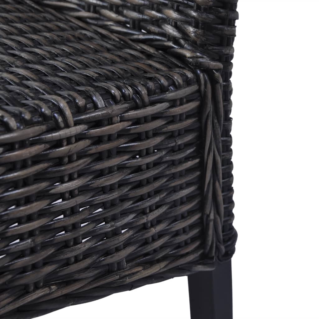 Eetkamerstoelen 4 st kubu rattan en mangohout zwart is nu te koop bij PeponiXL, paradijselijk wonen!