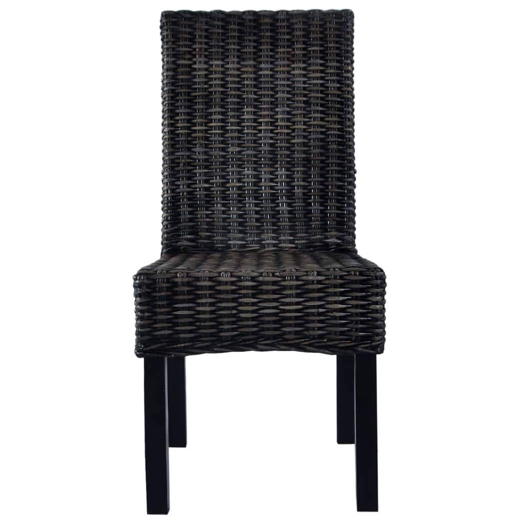 Eetkamerstoelen 6 st kubu rattan en mangohout zwart is nu te koop bij PeponiXL, paradijselijk wonen!