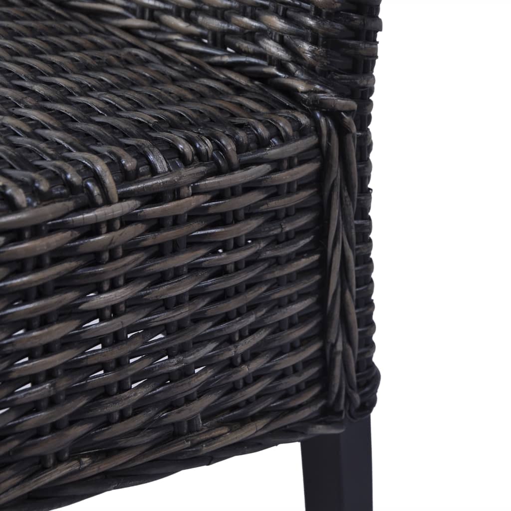 Eetkamerstoelen 6 st kubu rattan en mangohout zwart is nu te koop bij PeponiXL, paradijselijk wonen!