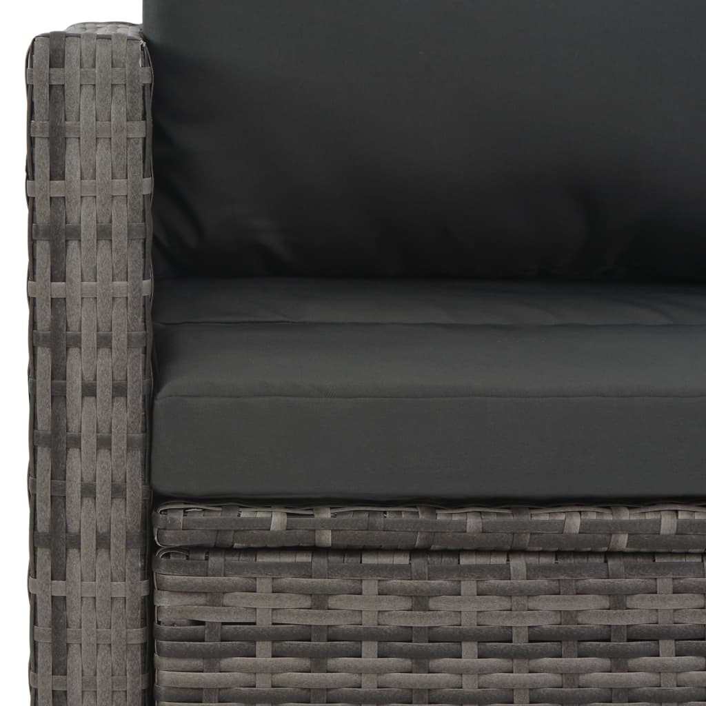 3-delige Tuinset met kussens poly rattan grijs is nu te koop bij PeponiXL, paradijselijk wonen!