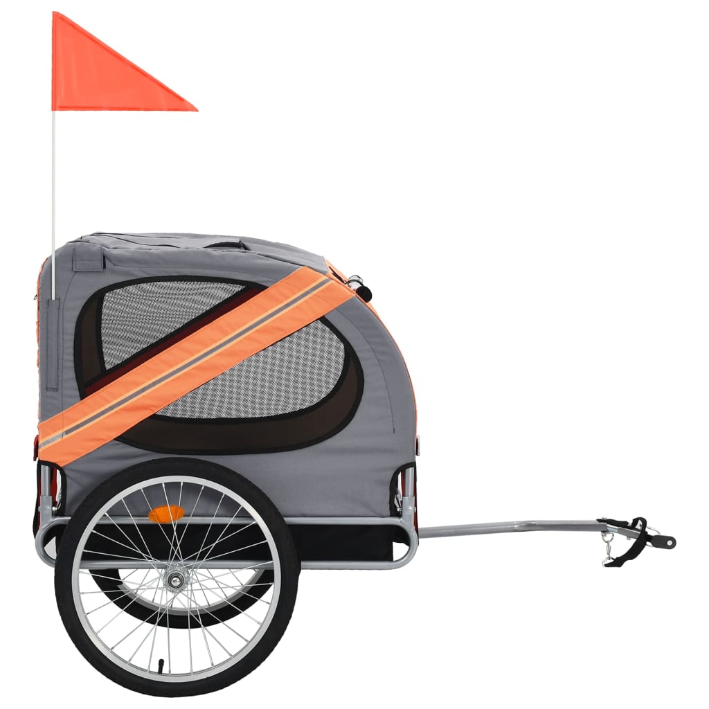 Hondenfietstrailer oranje en grijs is nu te koop bij PeponiXL, paradijselijk wonen!