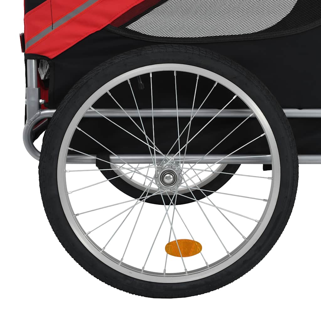 Hondenfietstrailer rood en zwart is nu te koop bij PeponiXL, paradijselijk wonen!