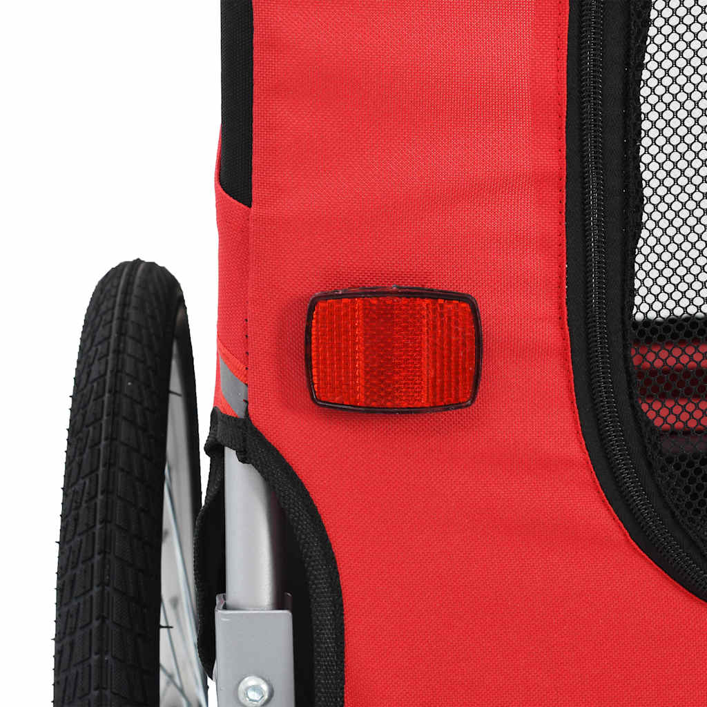 Hondenfietstrailer rood en zwart is nu te koop bij PeponiXL, paradijselijk wonen!