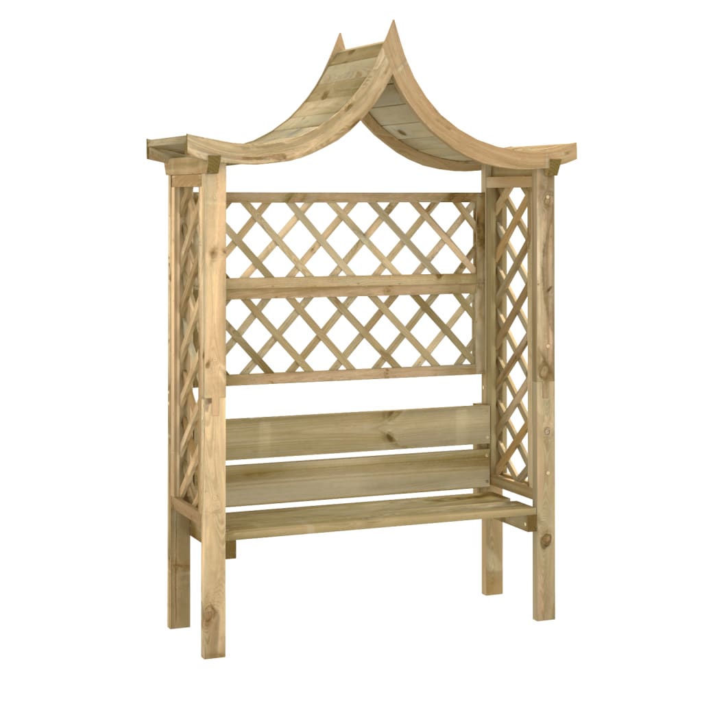 Pergola met dak en bank geïmpregneerd grenenhout is nu te koop bij PeponiXL, paradijselijk wonen!