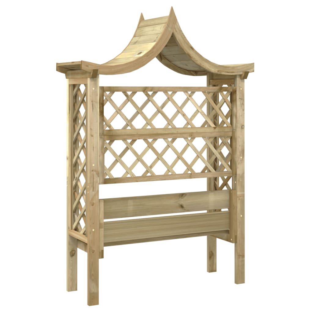 Pergola met dak en bank geïmpregneerd grenenhout is nu te koop bij PeponiXL, paradijselijk wonen!