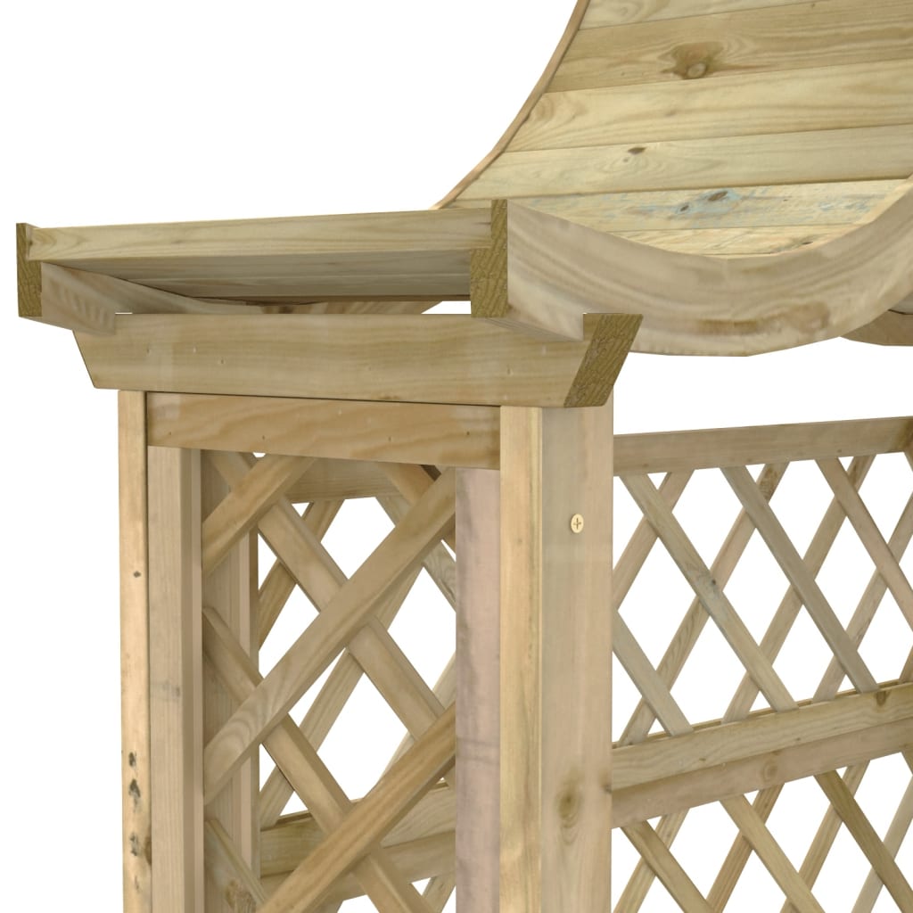 Pergola met dak en bank geïmpregneerd grenenhout is nu te koop bij PeponiXL, paradijselijk wonen!