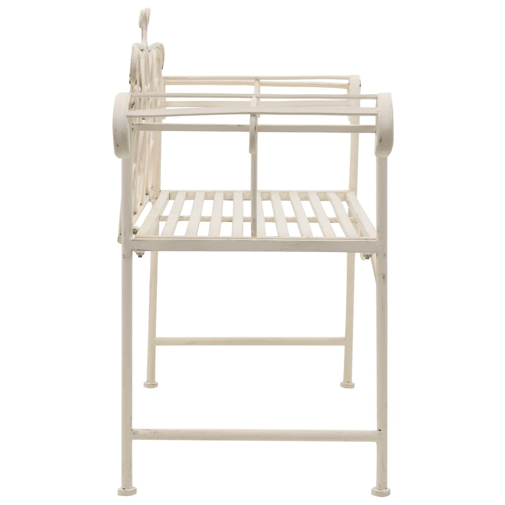 Tuinbank 132 cm metaal antiekwit is nu te koop bij PeponiXL, paradijselijk wonen!