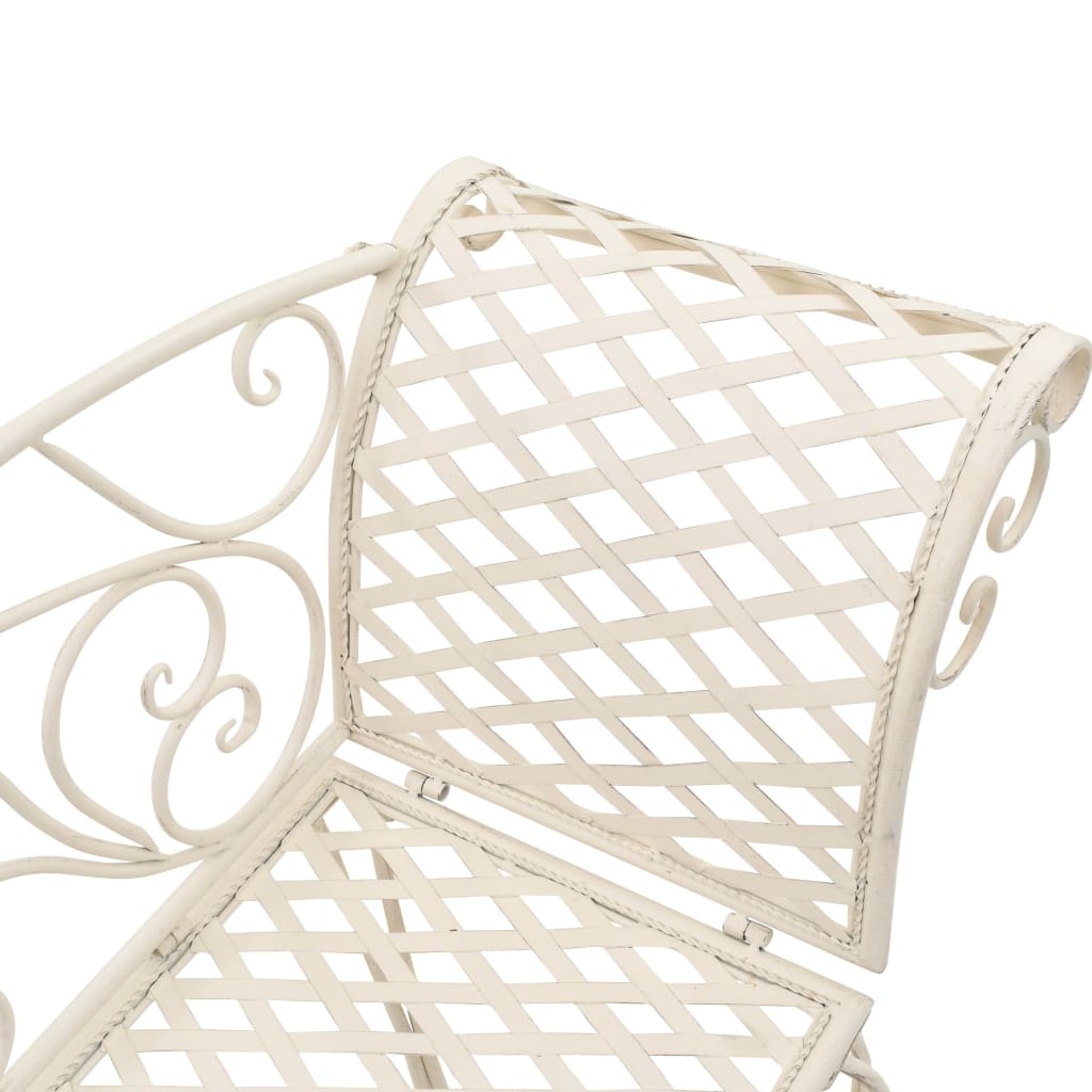 Chaise longue 128 cm metaal antiekwit is nu te koop bij PeponiXL, paradijselijk wonen!