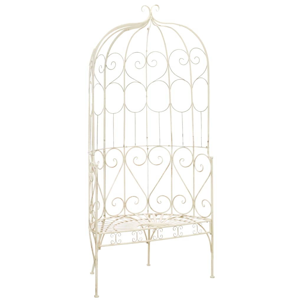 Tuinbank 95 cm ijzer antiekwit is nu te koop bij PeponiXL, paradijselijk wonen!