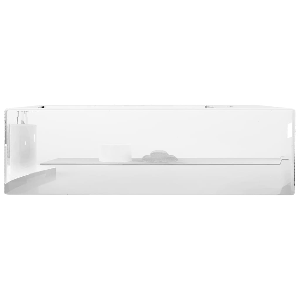 Wastafel met overloop 49x25x15 cm keramiek zilverkleurig is nu te koop bij PeponiXL, paradijselijk wonen!