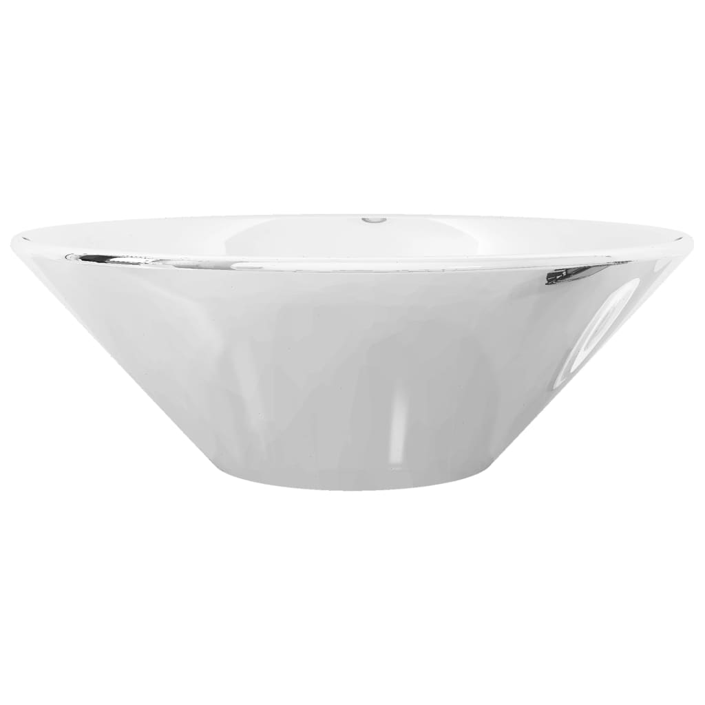 Wastafel 42x14 cm keramiek zilverkleurig is nu te koop bij PeponiXL, paradijselijk wonen!