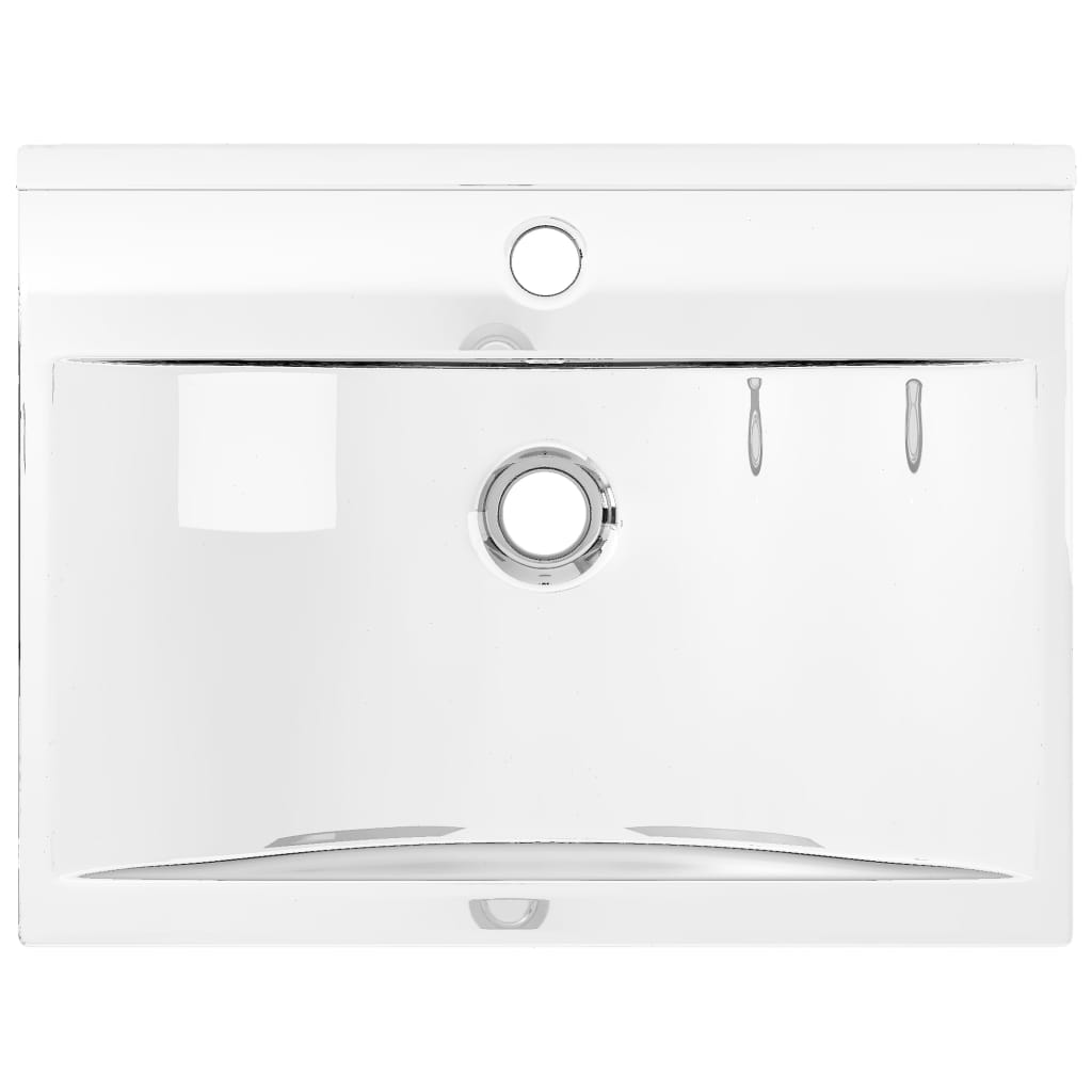 Wastafel met overloop 60x46x16 cm keramiek zilverkleurig is nu te koop bij PeponiXL, paradijselijk wonen!