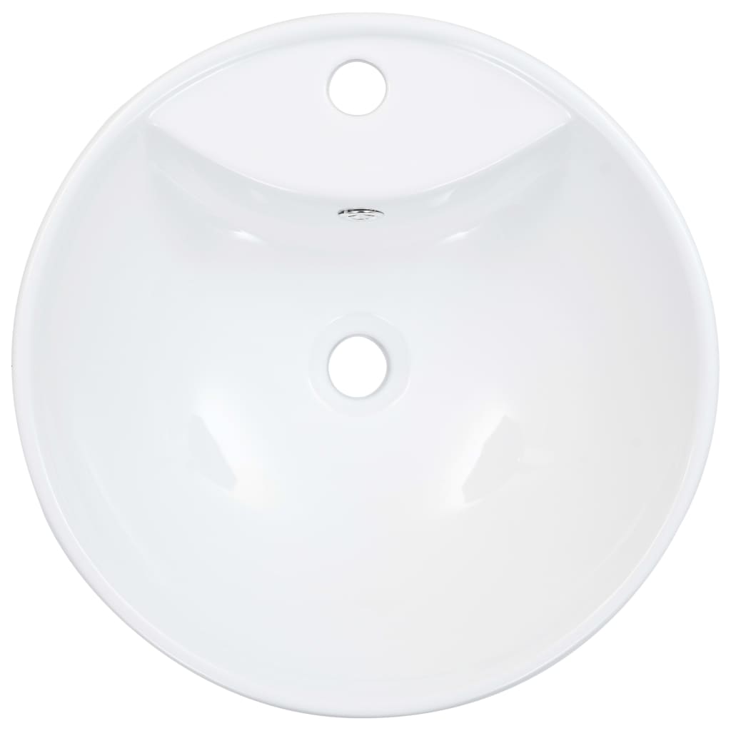 Wastafel met overloop 46,5x18 cm keramiek wit is nu te koop bij PeponiXL, paradijselijk wonen!