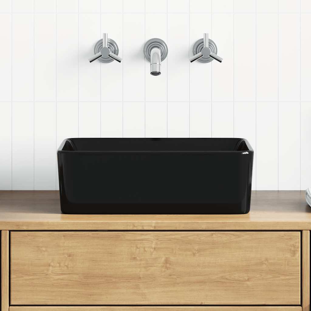 Wastafel 40x30x13 cm keramiek zwart is nu te koop bij PeponiXL, paradijselijk wonen!